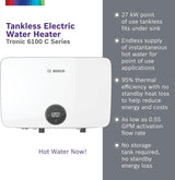 Tronic 6100 C Electric Tankless Water Heater, 18kW, White